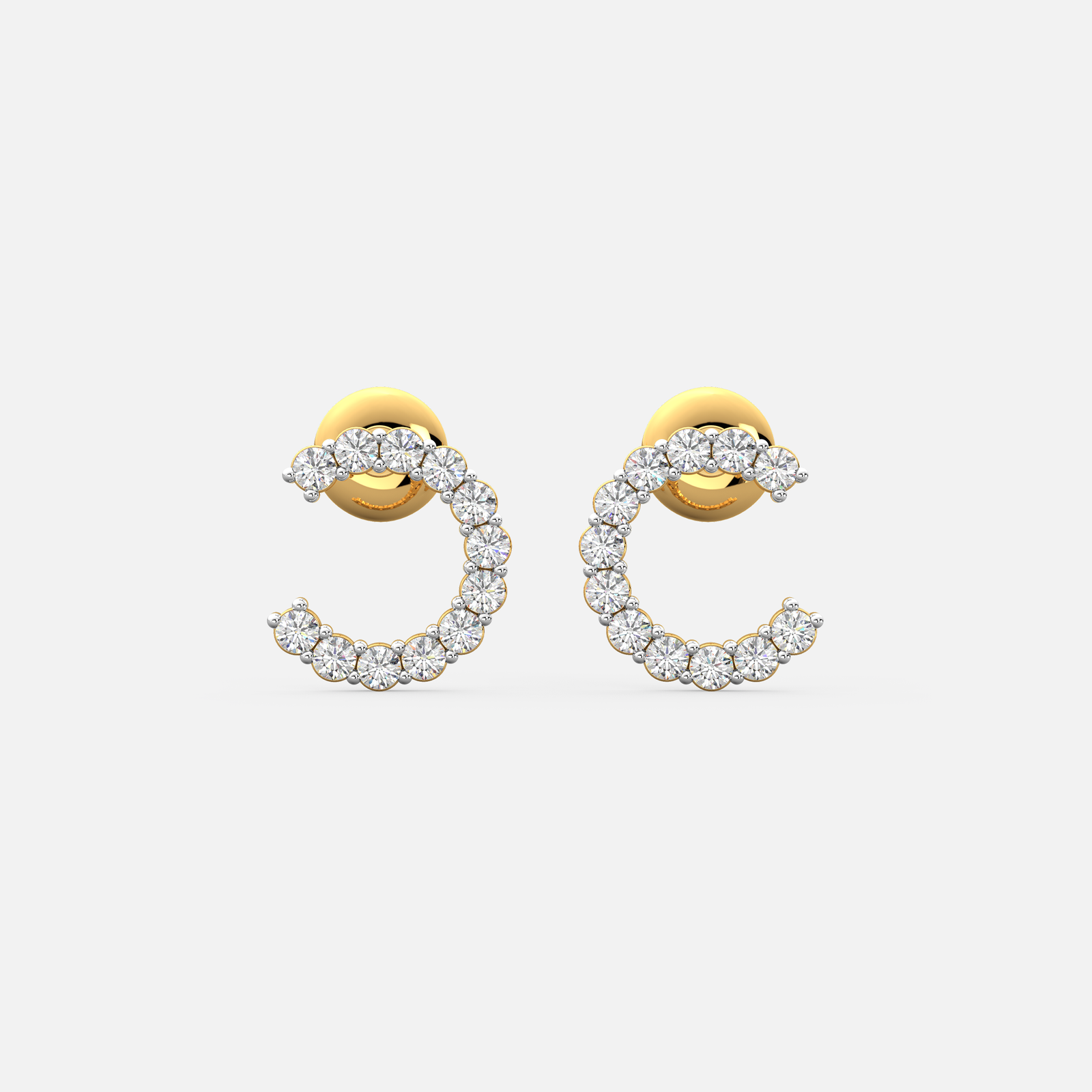 Crest Curve Diamond Earrings