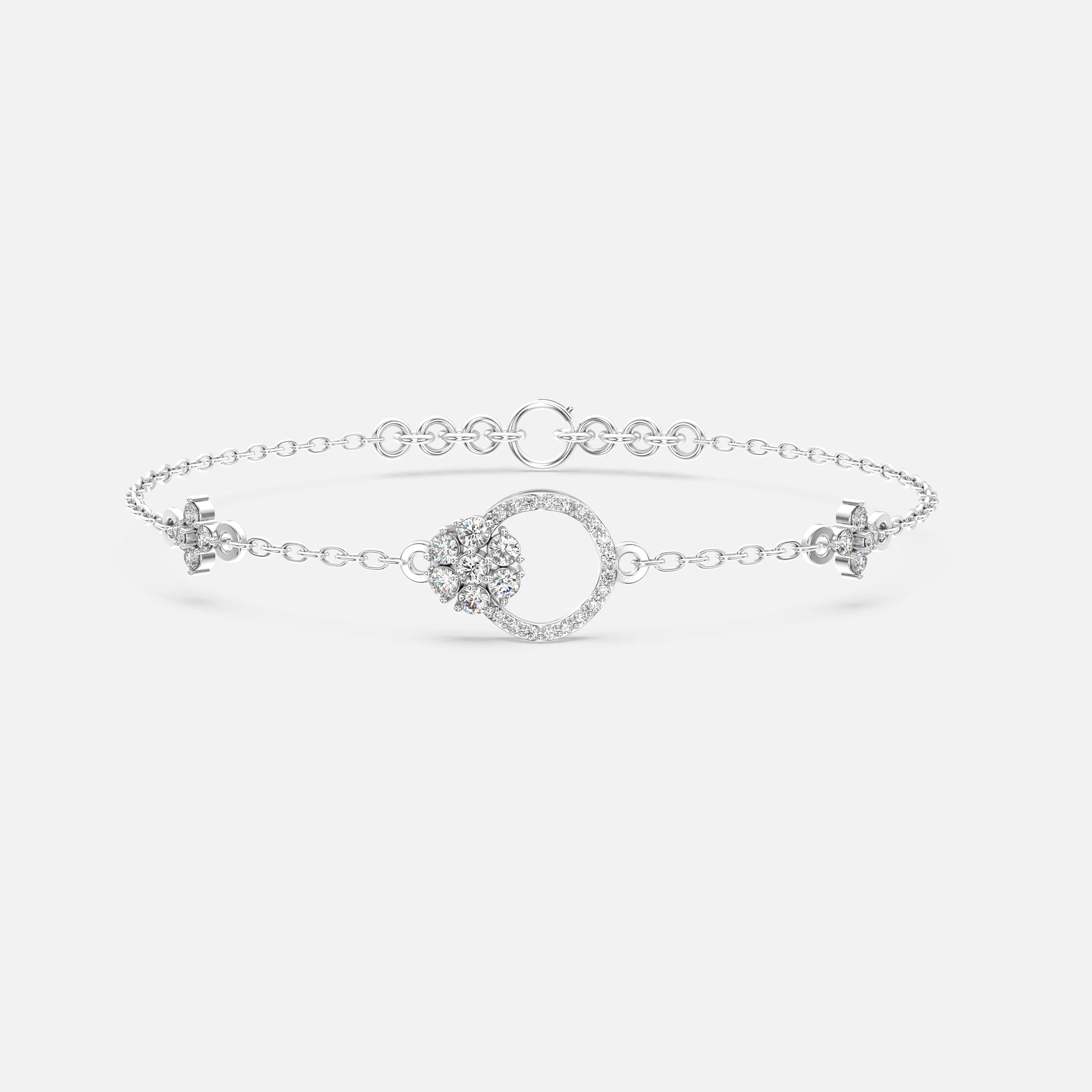 Circular Floral Diamond Bracelet