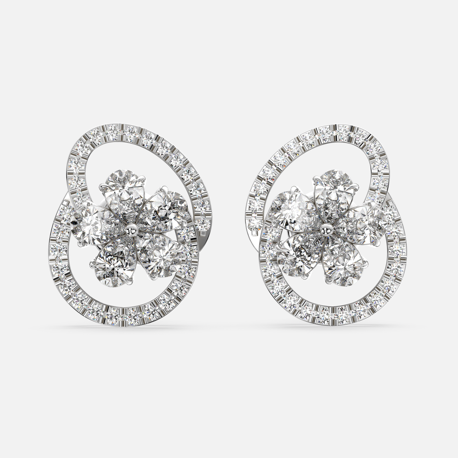 Petaline Loop Diamond Earrings