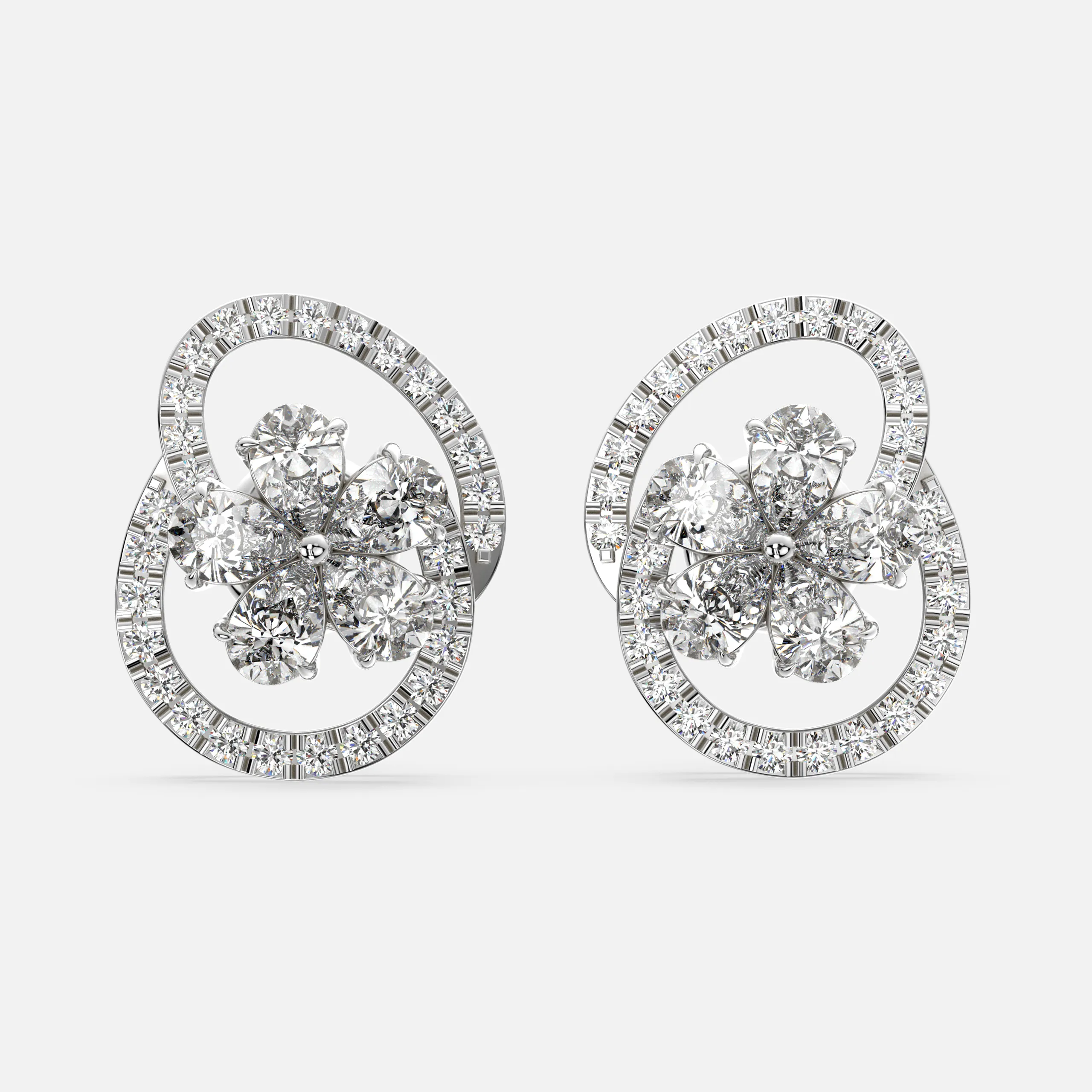 Petaline Loop Diamond Earrings
