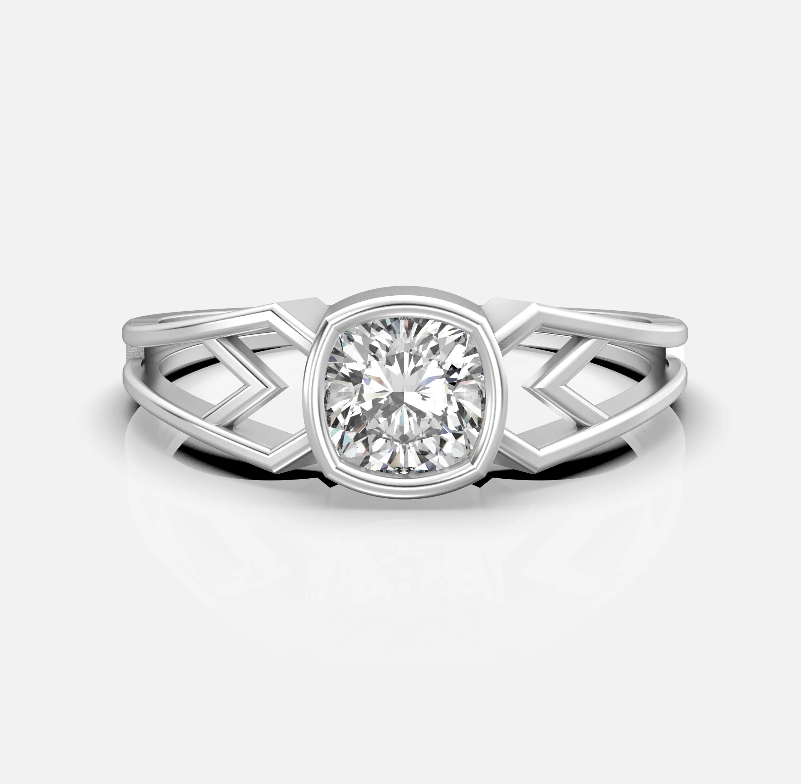 Crown Link Diamond Ring