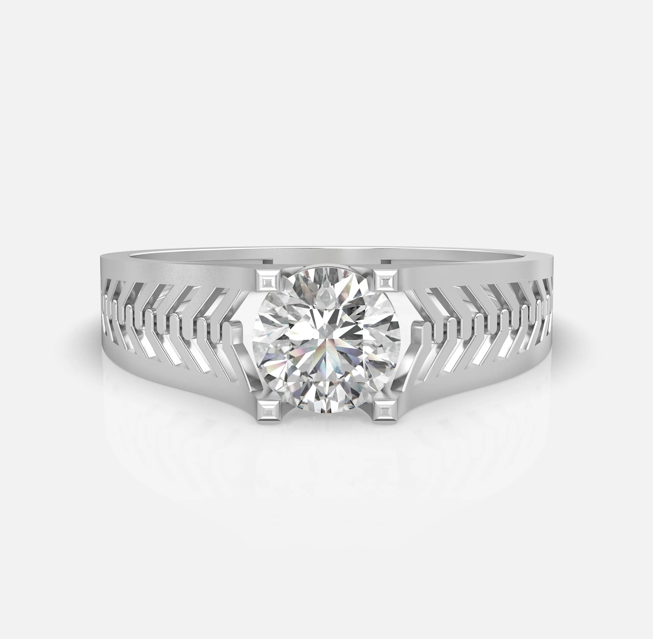 Linked Edge Diamond Ring