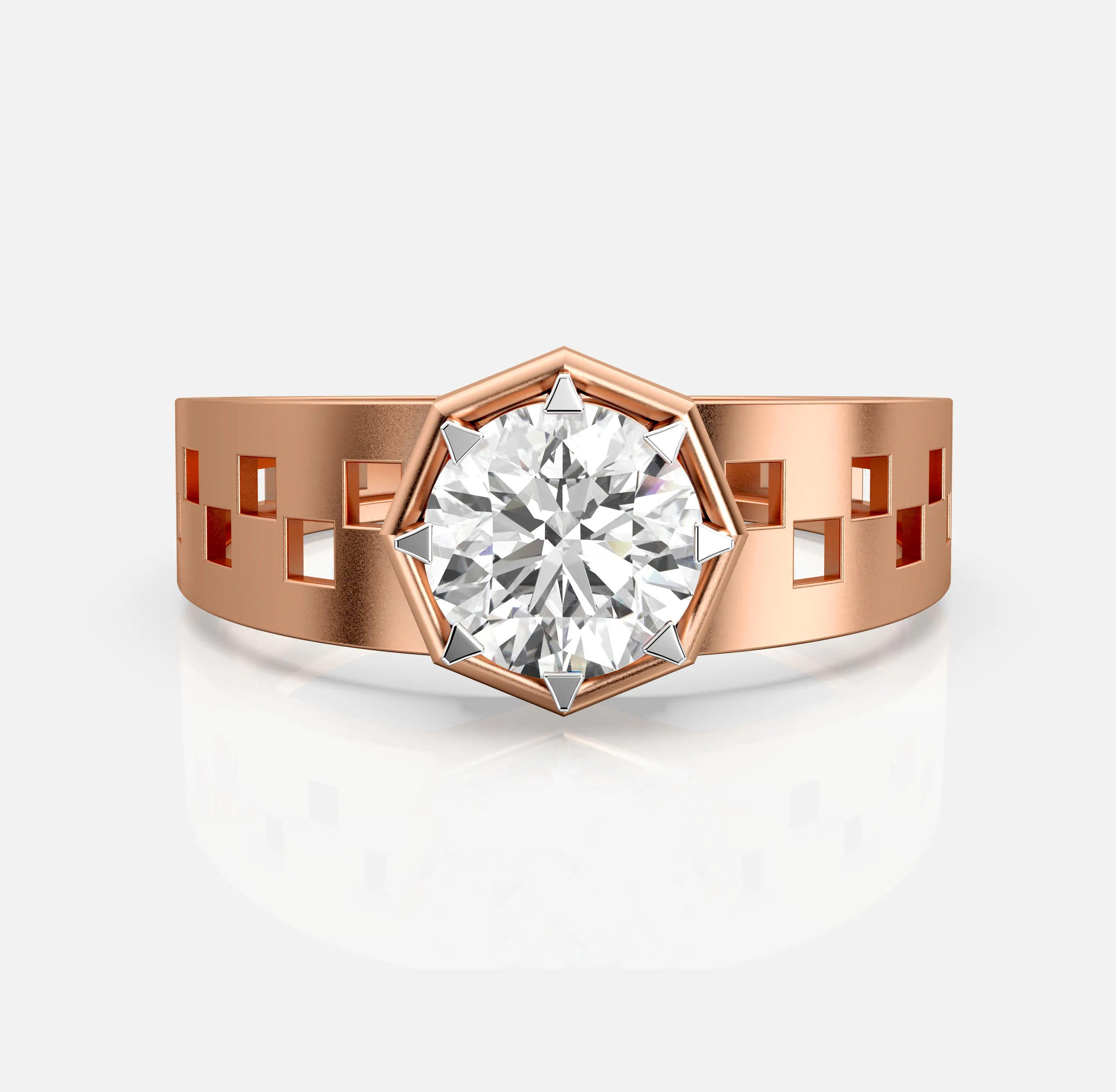 Hexa-Star Pixelated Men's Ring