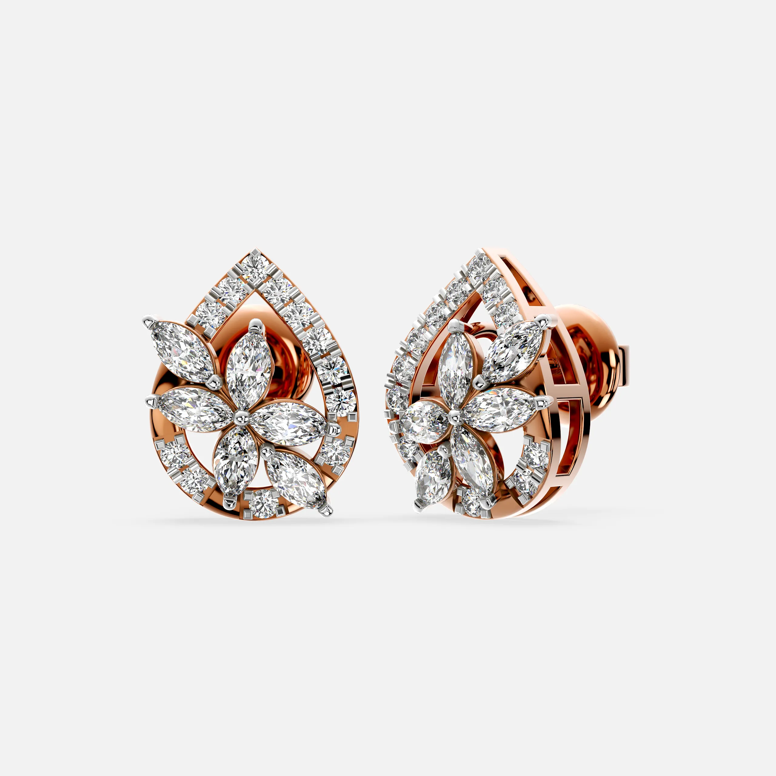 Floral Grace Diamond Earrings