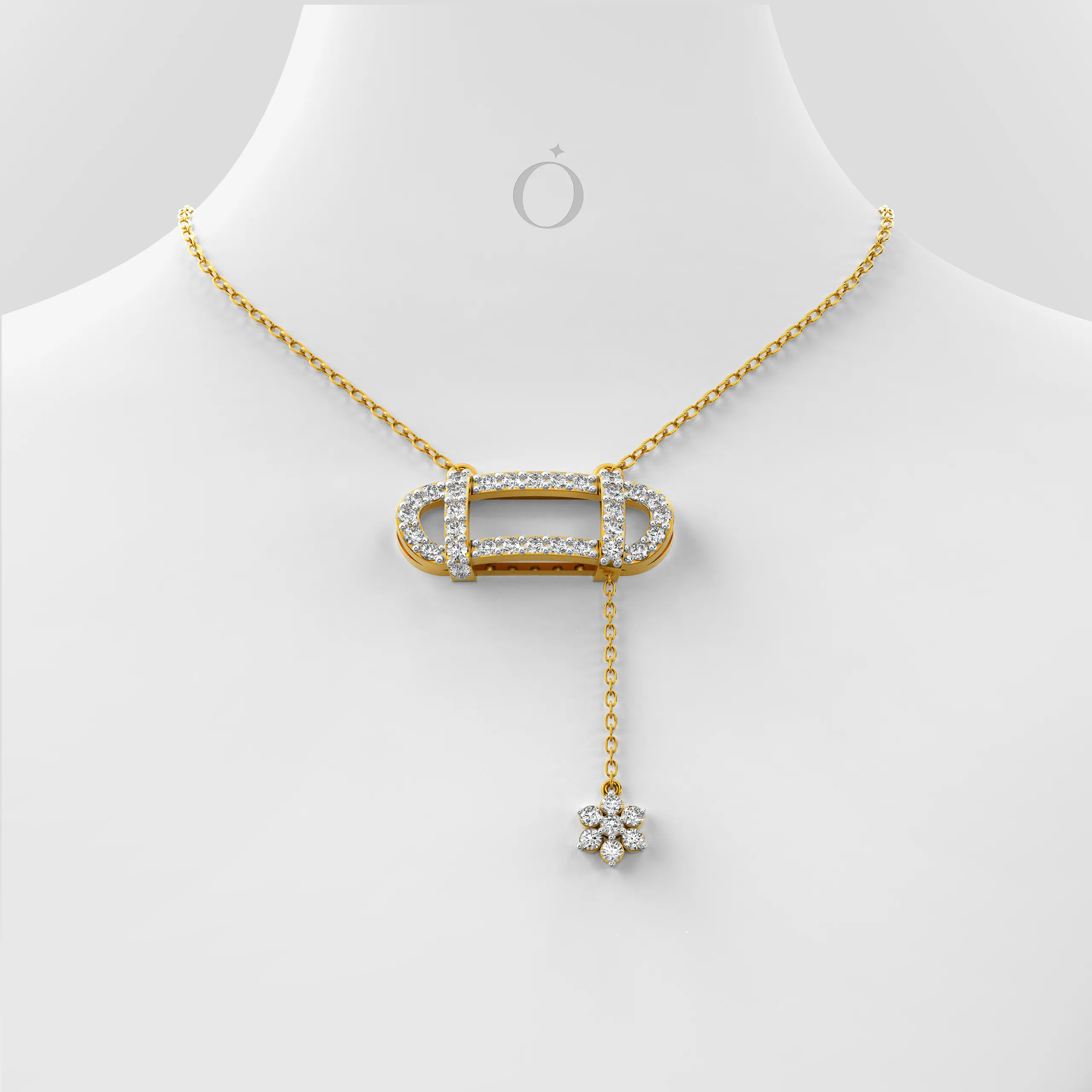 Geometric Capsule Diamond Necklace